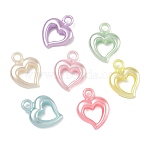 ABS Plastic Imitation Pearl Pendants, Heart Charm, Mixed Color, 19.5x15x4.5mm, Hole: 3mm, about 1315pcs/500g(KY-F024-05)