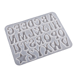 DIY Silicone Cabochon Molds, Resin Casting Molds, For UV Resin, Epoxy Resin Craft Making, Capital Letter A~Z & Star, White, 98x126x5mm(X-SIMO-PW0013-10A)