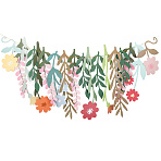 Paper Flower Hanging Banners, for Children Room Home Wall Decoration, Mixed Color, 160~343x59~125x0.2mm, 18pcs/set(DIY-WH20049-35)