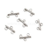 Non-Tarnish 304 Stainless Steel Chandelier Component Links, 3 Loop Connector, Stainless Steel Color, 7x12x1.5mm, Hole: 2mm(STAS-E044-05P)