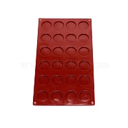 Flat Round DIY Food Grade Silicone Molds, Resin Casting Molds, For UV Resin, Epoxy Resin Jewelry Making, Dark Red, 290x170x4mm, Inner Diameter: 33mm(DIY-WH0305-29)