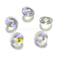 Glass Charms, Faceted, Cone, Clear, 14x7mm, Hole: 1mm(RGLA-L026-C25)