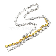 Brass Micro Pave Cubic Zirconia Necklaces, Teardrop, Gold, 19.33 inch(491mm)(NJEW-H027-01P-04)