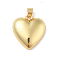 Brass Charms, Cadmium Free & Lead Free, Long-Lasting Plated, Heart, Real 18K Gold Plated, 22x20x4.5mm, Hole: 3.5x4mm(KK-B059-29G)