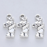 Tibetan Style Alloy Pendants, Cadmium Free & Lead Free, Bear, Antique Silver, 19x9.5x3mm, Hole: 1.6mm, about 454pcs/500g(TIBE-R316-045AS-RS)