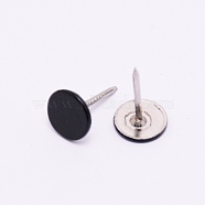 Iron Flat Head Push Pins, Drawing Pins, Thumb Tack, for Home, School, Black, 16.3x10.5mm, Pin: 1.3mm(IFIN-WH0034-52B)