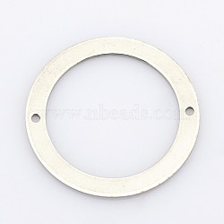 201 Stainless Steel Ring Slice Links, Stainless Steel Color, 24x1mm, Hole: 1mm(X-STAS-G113-72P)
