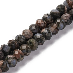 Natural Glaucophane Beads Strands, Faceted, Rondelle, 8x6mm, Hole: 1mm, about 63~64pcs/strand, 14.96''~15.35''(38~39cm)(G-K380-A45-01)