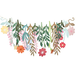 Paper Flower Hanging Banners, for Children Room Home Wall Decoration, Mixed Color, 160~343x59~125x0.2mm, 18pcs/set(DIY-WH20049-35)