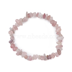 Natural Rose Quartz Beads Kids Bracelets, Stretch Bracelets, Inner Diameter: 1-3/4~2-1/8 inch(4.5~5.3cm)(BJEW-JB10611-08)