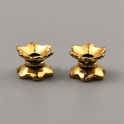 Tibetan Style Alloy Bead Caps, Flower, Antique Golden, 6.5x7x5mm, Hole: 2mm, inner diameter: 6mm(FIND-WH0291-09C-AG)