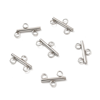 Non-Tarnish 304 Stainless Steel Chandelier Component Links, 3 Loop Connector, Stainless Steel Color, 7x12x1.5mm, Hole: 2mm