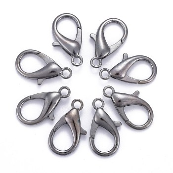 Zinc Alloy Lobster Claw Clasps, Parrot Trigger Clasps, Cadmium Free & Nickel Free & Lead Free, Gunmetal, 21x12mm, Hole: 2mm