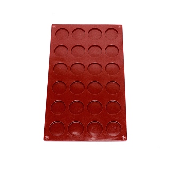 Flat Round DIY Food Grade Silicone Molds, Resin Casting Molds, For UV Resin, Epoxy Resin Jewelry Making, Dark Red, 290x170x4mm, Inner Diameter: 33mm