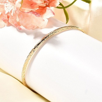 Perfect Design Real 18K Gold Plated Brass Torque Cuff Bangle, 60mm