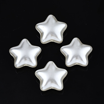 ABS Plastic Imitation Pearl Beads, Star, Creamy White, 19x20x8.5mm, Hole: 2mm, about 325pcs/500g
