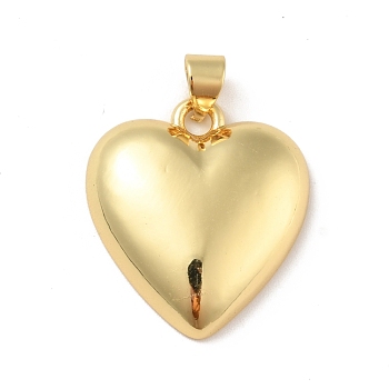 Brass Charms, Cadmium Free & Lead Free, Long-Lasting Plated, Heart, Real 18K Gold Plated, 22x20x4.5mm, Hole: 3.5x4mm