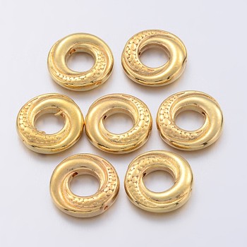 Tibetan Style Alloy Beads, Donut, Golden, Lead Free & Cadmium Free, 15x4mm, Hole: 1mm