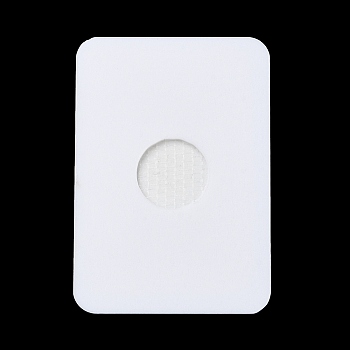Single Hole Acrylic Pearl Display Board Loose Beads Paste Board, with Adhesive Back, White, Rectangle, 4.85x3.4x0.1cm, Inner Size: 1.2cm in diameter