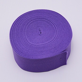 Polyester Flat Elastic Rubber Band, Webbing Garment Sewing Accessories, Purple, 50mm