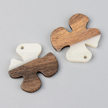 Opaque Resin & Walnut Wood Pendants(RESI-S389-052B-C04)-2