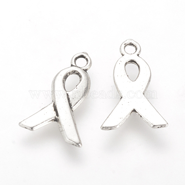 Antique Silver Awareness Ribbon Alloy Charms
