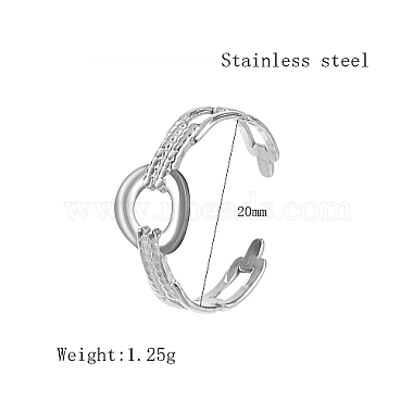 Ring Shape Stainless Steel Open Cuff Rings for Women(WX5290-2)-3