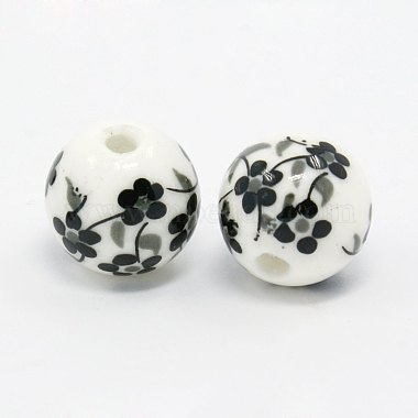 Handmade Printed Flower Porcelain Beads(PORC-Q201-6-12mm-5)-2