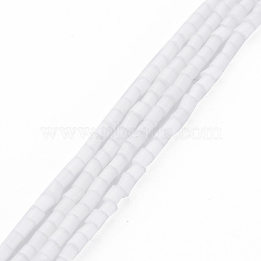 Creamy White Tube Glass Beads