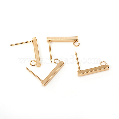 Golden Rectangle Stainless Steel Stud Earring Findings