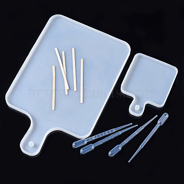 Moules en silicone pour assiette plate à poignée rectangle bricolage(DIY-TA0008-79)-4