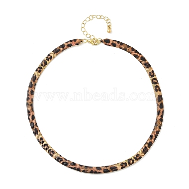 Leopard Print Alloy Snake Chain Necklaces for Women(NJEW-K281-01)-5