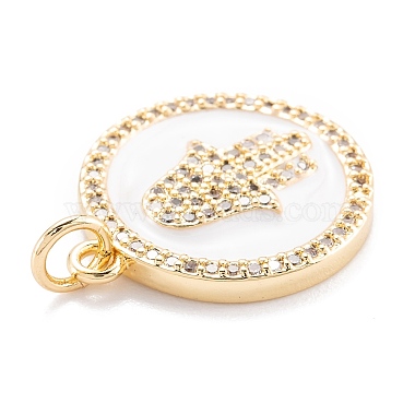 Real 18K Gold Plated Brass Micro Pave Clear Cubic Zirconia Pendants(ZIRC-M114-50G-01)-3