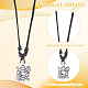 15Pcs 15 Styles Tortoise Resin Pendant Necklaces Set with Adjustable Cotton Cords(NJEW-AN0001-51A)-3