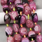 Natural Agate Beads Strands, Dyed & Heated, Nuggets, Tumbled Stone, Pink, 13.5~20.5x13.5~18x12~15mm, Hole: 1.2~1.5mm, about 14~16pcs/strand, 15.04~16.69''(38.2~42.4cm)(G-F825-G01-01B)