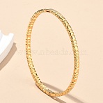 304 Stainless Steel Bangles for Women, Ion Plating(IP), with Clasps, Real 14K Gold Plated, Inner Diameter: 2x2-3/8 inch(5.05x6.05cm)(AJEW-P127-17G)