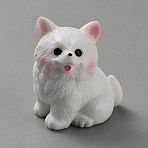 Resin Dog Figurines Ornament, for Home Desktop Decoration, White, 27x21x28mm(DJEW-TAC0007-01D)