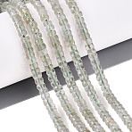 Synthetic Green Strawberry Quartz Beads Strands, Rondelle, Faceted, 4x2~2.5mm, Hole: 0.7~1mm, about 156~162pcs/strand, 14.76~15.16 inch(37.5~38.5cm)(G-Q606-46A-08)