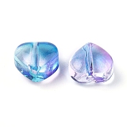 Electroplate Glass Beads, Heart, Cornflower Blue, 5.5x6x3.7mm, Hole: 0.8mm(EGLA-E059-F02)