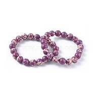 Synthetic Regalite Bead Stretch Bracelets, Round, Dyed, Old Rose, 2-1/8 inch~2-3/8 inch(5.5~6cm), Bead: 8mm(BJEW-K212-B-024-1)