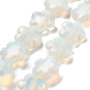 Opalite Beads Strands, Flower, 16x16x6mm, Hole: 1.4mm, about 25pcs/strand, 14.57~14.96 inch(37~38cm)(G-F769-E01-01)