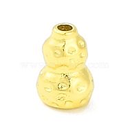 Brass Pave Clear Cubic Zirconia Beads, Gourd, Real 14K Gold Plated, 6.5x4.5mm, Hole: 1mm(KK-F875-14G)