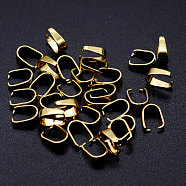 201 Stainless Steel Snap on Bails, Real 18k Gold Plated, 7x5x3mm, Pin: 0.5mm(A-STAS-S105-JN470-2-7)