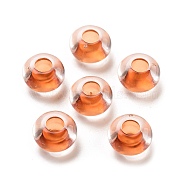 Transparent Acrylic European Beads, Large Hole Beads, Rondelle, Dark Orange, 14x8.5mm, Hole: 5.5mm, about 537pcs/500g(TACR-P009-C01-03)