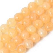 Natural Quartz Beads Strands, Dyed & Heated, Imitation Citrine, Round, 10~10.5mm, Hole: 1.2mm, about 38pcs/strand, 14.96 inch(38cm)(G-R479-10mm-08)