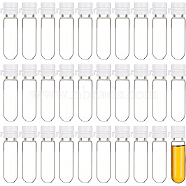 Clear Glass Bottles, with Plastic Caps, Bead Containers, Pipe, White, 1.5x4.9cm, Inner Diameter: 0.7cm(AJEW-WH0010-07B)