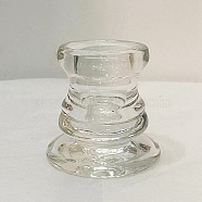 Glass Roman Pillar Candle Holders, for Home Decorations, Clear, 5.5x5.5cm(DJEW-PW0012-110D)