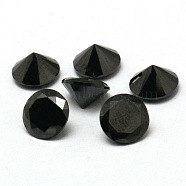Diamond Shape Grade A Cubic Zirconia Cabochons, Faceted, Black, 3mm(X-ZIRC-M002-3mm-008)