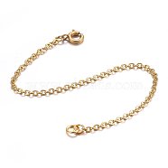 304 Stainless Steel Chain Extender, with Spring Clasp, Golden, 77mm, Links: 2.5x2x0.5mm, Ring: 5x1mm, Clasp: 7.5x1.5mm(STAS-H471-01G-3)