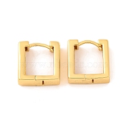 Brass Hoop Earrings for Women, Lead Free & Cadmium Free, Square, Real 18K Gold Plated, 14.5x5.5mm(EJEW-U015-03G)